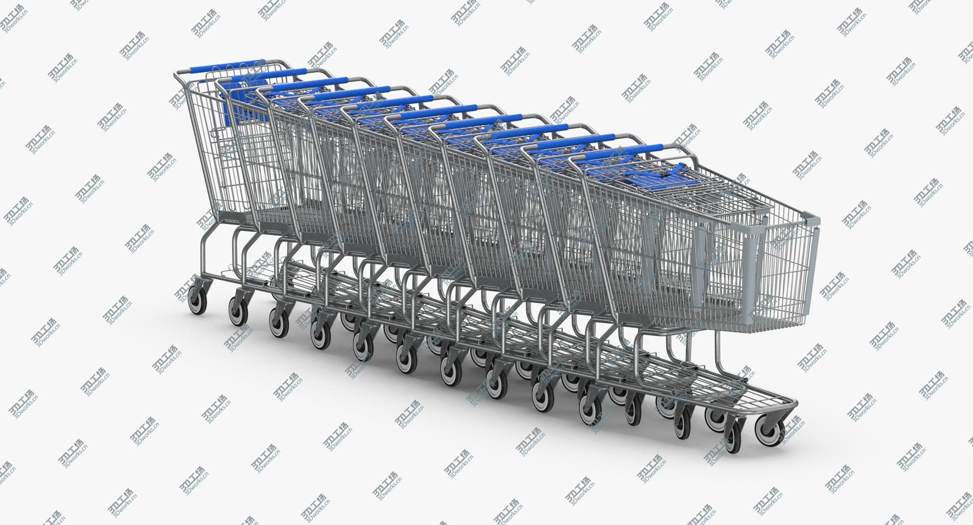 images/goods_img/2021040233/Metal Shopping Carts 01 Blue Row of 10 3D/2.jpg